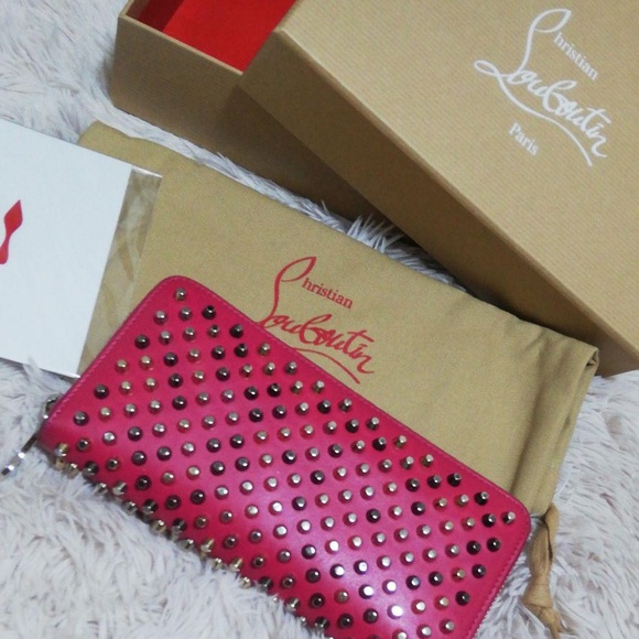 Christian Louboutin Handbags - Christian Louboutin pink leather studded wallet